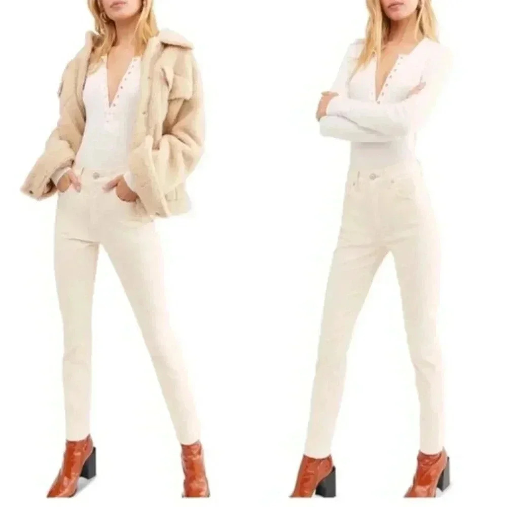 FREE PEOPLE STELLA VELVET SKINNY JEANS